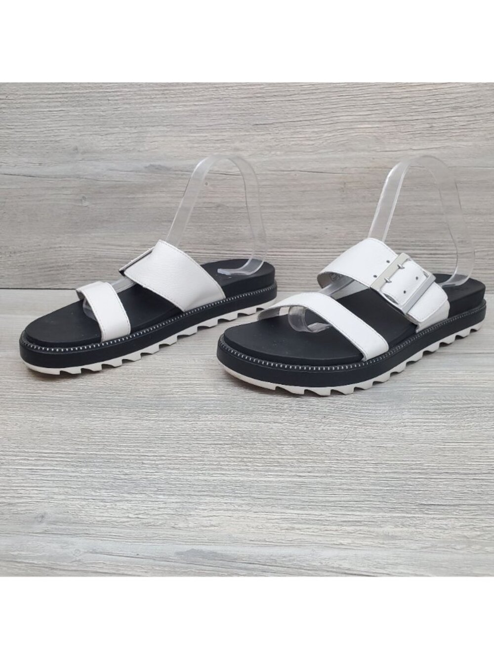 Sorel Roaming Buckle Slide in Sea Salt - Picture 3 of 11